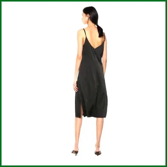 Silky Slip Dress Adjustable Straps Midi Length Lightweight Body Skimming Fit - Picture 7 of 7